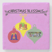 kerstverlichting stenen onderzetter (Voorkant)