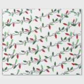 Kerstverlichting String Gift Wrapping Paper Cadeaupapier (Vlak)