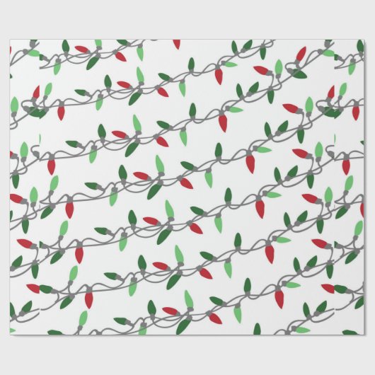 Kerstverlichting String Gift Wrapping Paper Cadeaupapier (Vlak)