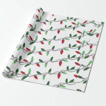 Kerstverlichting String Gift Wrapping Paper