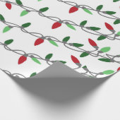 Kerstverlichting String Gift Wrapping Paper Cadeaupapier (Hoek)