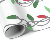Kerstverlichting String Gift Wrapping Paper Cadeaupapier (Rol Hoek)