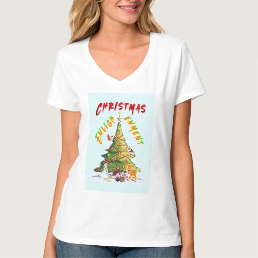 kerstverlichting t-shirt (Voorkant)