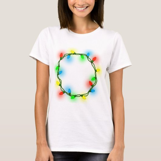 kerstverlichting t-shirt (Voorkant)