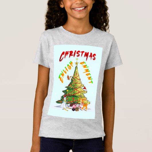 kerstverlichting t-shirt (Voorkant)