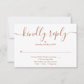 Kerstverlichting Terracotta Script Maaltijdkeuze RSVP Kaartje (Voorkant)