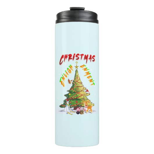 kerstverlichting thermosbeker (Voorkant)