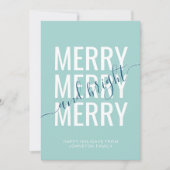 Kerstverlichting turquoise geruit vrolijk en helde feestdagenkaart (Voorkant)