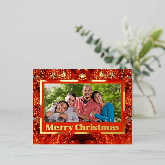 Kerstverlichting Vakantie Folie Feestdagen Briefkaart (Staand Voorkant)