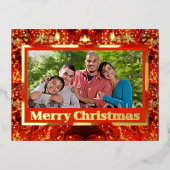 Kerstverlichting Vakantie Folie Feestdagen Briefkaart (Voorkant)