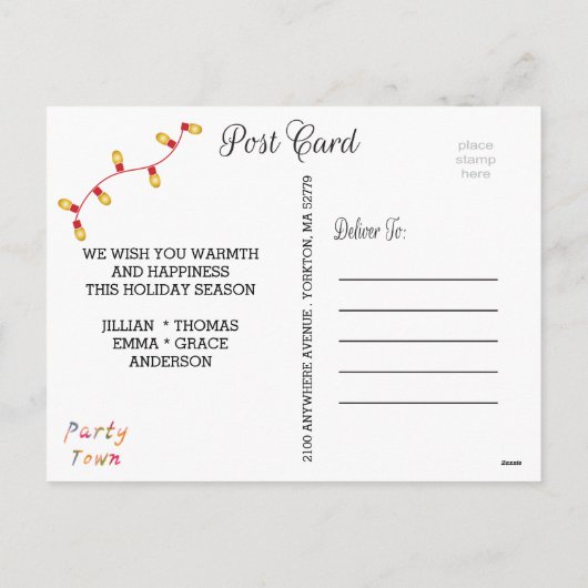 Kerstverlichting Vakantie 🎄 Lime Green Foto Lijst Feestdagenkaart (Achterkant)