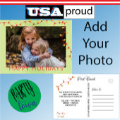 Kerstverlichting Vakantie 🎄 Lime Green Foto Lijst Feestdagenkaart