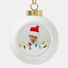 Kerstverlichting, Vakantieverlichting Foto Ornamen Keramische Bal Ornament