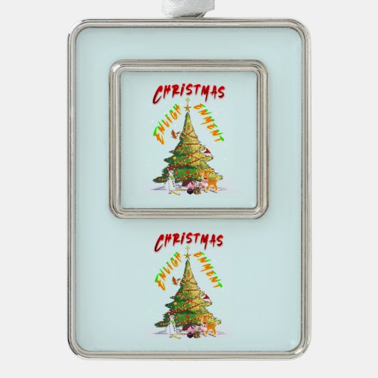 kerstverlichting verzilverd omlijst ornament (Voorkant)