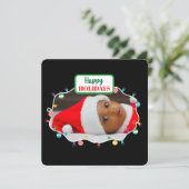 Kerstverlichting (voeg je eigen foto toe), vakanti feestdagenkaart (Staand voorkant)