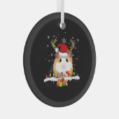 kerstverlichting voor cavia's glas ornament (Voorkant Rechts)