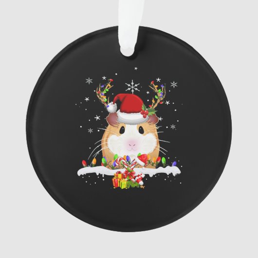 kerstverlichting voor cavia's ornament (voorkant)