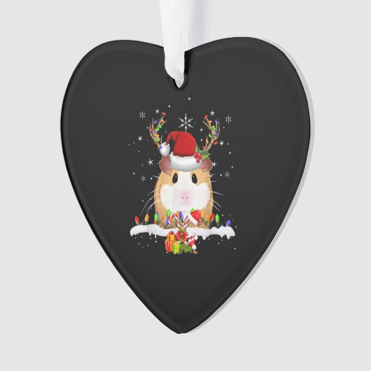 kerstverlichting voor cavia's ornament (voorkant)