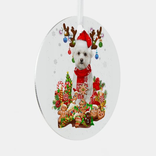 kerstverlichting voor de Maltese rendiereskunsten  Metalen Ornament (Voorkant Rechts)