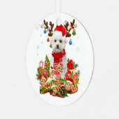 kerstverlichting voor de Maltese rendiereskunsten  Metalen Ornament (Voorkant links)