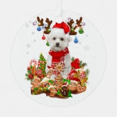 kerstverlichting voor de Maltese rendiereskunsten  Metalen Ornament (Voorkant)