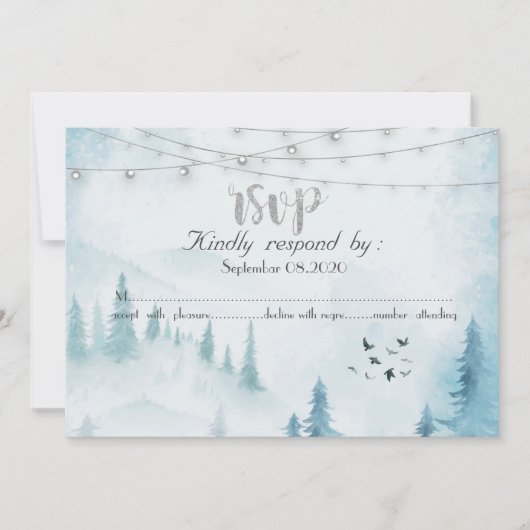 Kerstverlichting voor het bos, RSVP Kaart (Voorkant)