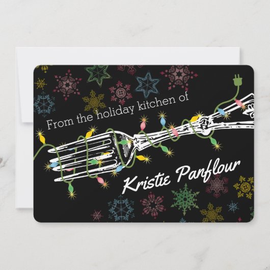 Kerstverlichting vork uit de keuken van kaart (Voorkant)