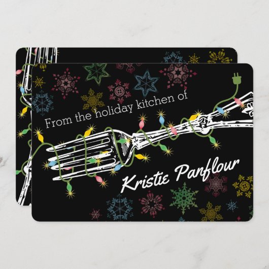 Kerstverlichting vork uit de keuken van kaart (Voorkant / Achterkant)