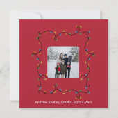 Kerstverlichting Vrolijk Kerstvierkant Fotokaart Feestdagenkaart (Achterkant)