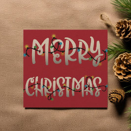 Kerstverlichting Vrolijk Kerstvierkant Fotokaart Feestdagenkaart