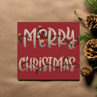 Kerstverlichting Vrolijk Kerstvierkant Fotokaart Feestdagenkaart