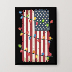 Kerstverlichting VS Vlag Patriottische Veteraan Ke Button