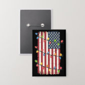 Kerstverlichting VS Vlag Patriottische Veteraan Ke Button (Voorkant / Achterkant)