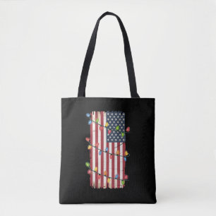 Kerstverlichting VS Vlag Patriottische Veteraan Ke Tote Bag