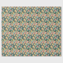 Kerstverlichting Watercolor Naadloos Patroon Cadeaupapier