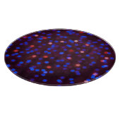 Kerstverlichting, wazige, feestelijke achtergrond. snijplank (Hoek)