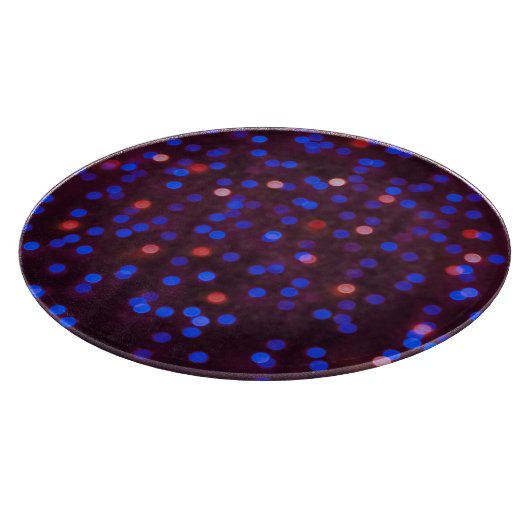 Kerstverlichting, wazige, feestelijke achtergrond. snijplank (Hoek)