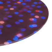 Kerstverlichting, wazige, feestelijke achtergrond. snijplank (Hoek)