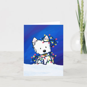 Kerstverlichting Westie Dog Feestdagen Kaart