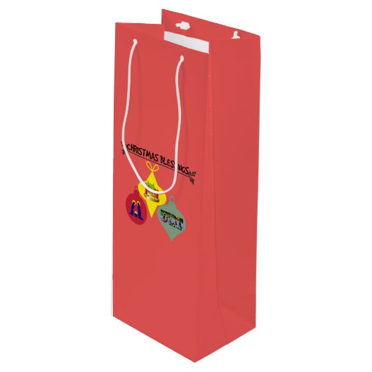 kerstverlichting wijn cadeautas (Voorkant Gekanteld)