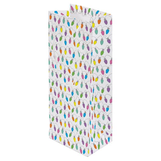 kerstverlichting wijn cadeautas (Achterkant Gekanteld)