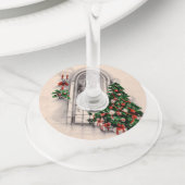 Kerstverlichting Wijnglaslabel (Dichtbij)