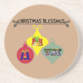 kerstverlichting zandsteen onderzetter (Voorkant)