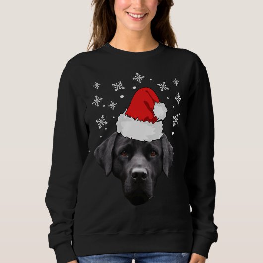 Kerstverlichting Zwart Labrador Retriever Hond Trui (Voorkant)