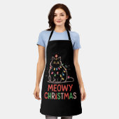Kerstverlichting Zwarte Kat Pijama  Schort (Gedragen)