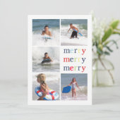 Kerstverlichtings dubbelzijdige multi-fotokaart feestdagenkaart (Staand voorkant)