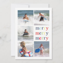 Kerstverlichtings dubbelzijdige multi-fotokaart