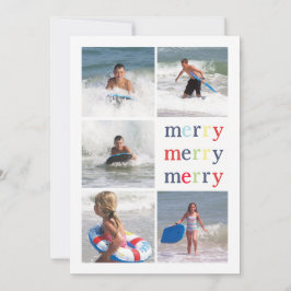 Kerstverlichtings dubbelzijdige multi-fotokaart feestdagenkaart
