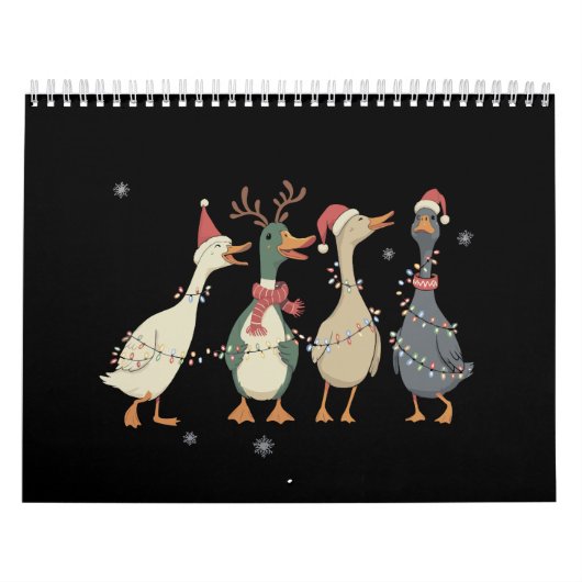Kerstverlichtings Eenden Grappige Dieren Boerderij Kalender (Hoes)