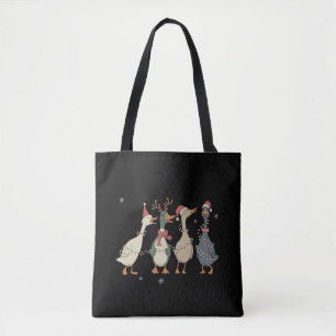 Kerstverlichtings Eenden Grappige Dieren Boerderij Tote Bag